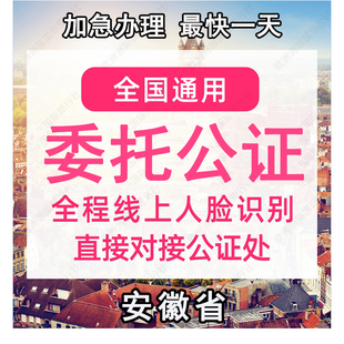 安徽省公证处委托书声明签名字出行同意书证据保全过户异地远程