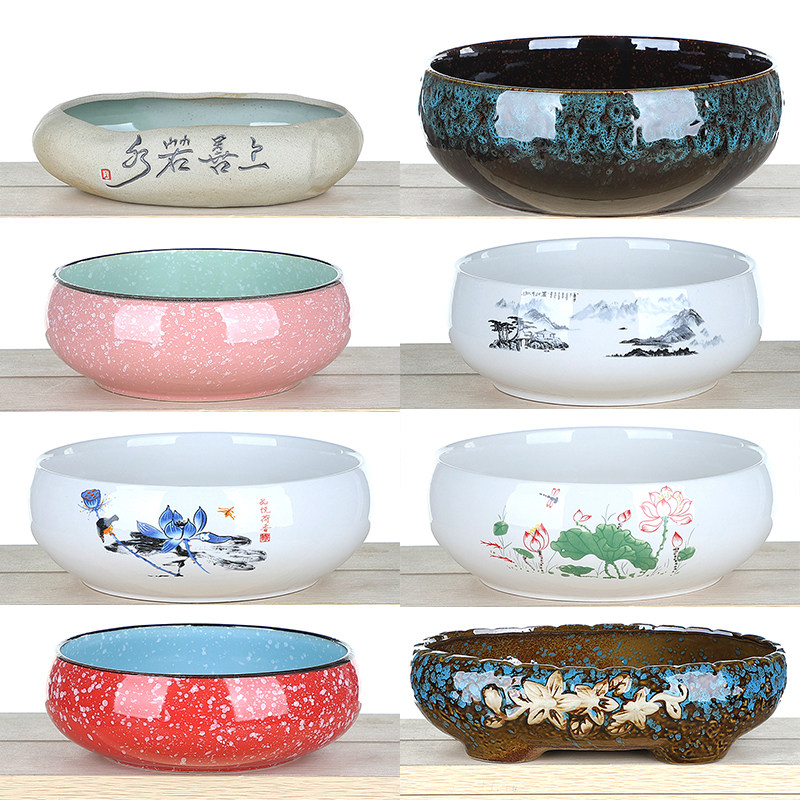 水仙花盆陶瓷铜钱草专用一叶莲碗莲盆大号家用多肉水培睡莲花盆缸,鲜花速递/花卉仿真/绿植园艺,花盆,淘宝优惠券,粉丝福利购,淘宝优惠卷