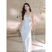 清礼裁 水仙缪斯合体剪裁抹胸连衣裙褶皱堆叠party小礼服