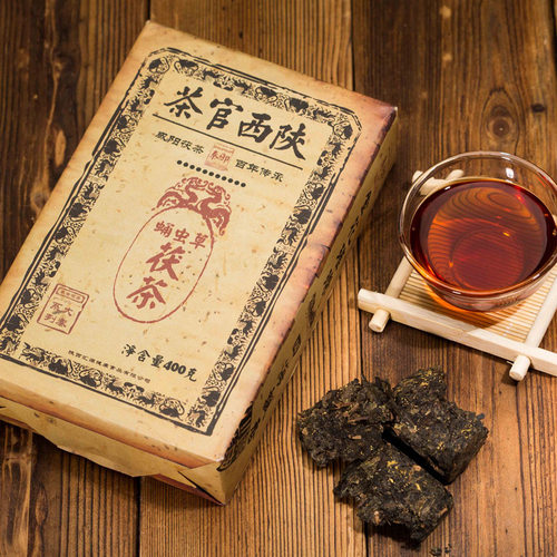 秦御蛹虫草茯茶陕西泾阳茯砖茶