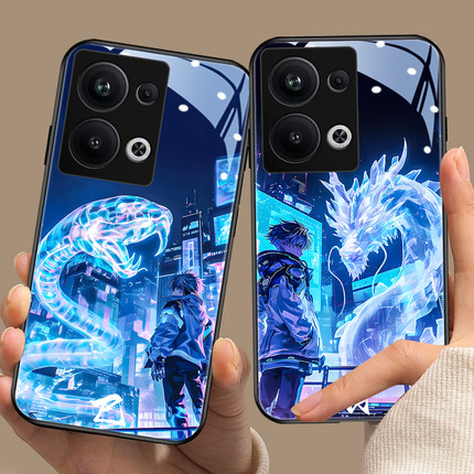 中国风适用oppofindx8手机壳a3pro玻璃x6高级感reno13酷炫r17十二生肖93龙蛇x7本命年一加ace3小众12个性a5男