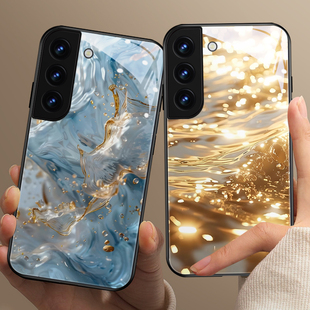 s9男 流水生金适用三星s26ultra手机壳s24招财note20ultra玻璃s22高级感小众a54发财s21创意s8网红爆款 23个性