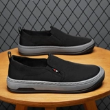 Тканевая зимняя дышащая обувь, черные кроссовки для отдыха, шелковые рабочие слипоны, туфли