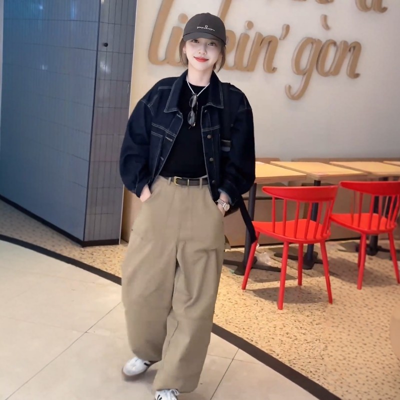 短款小个子韩版超好看牛仔外套图片