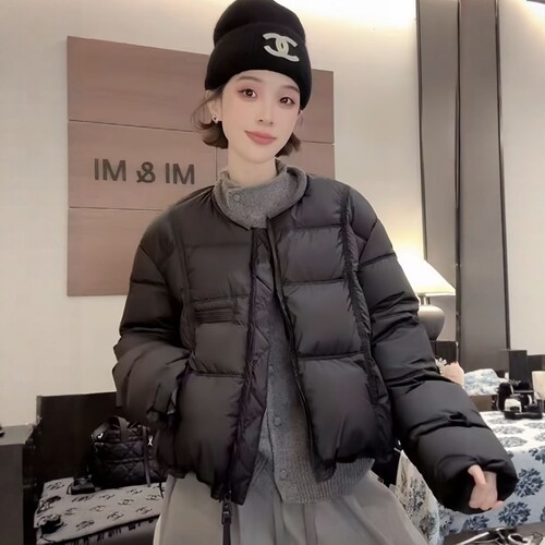 爆款高级感圆领白鸭绒羽绒服上衣