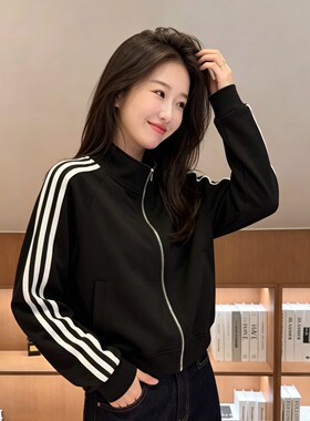 美式立领三条杠棒球服短外套