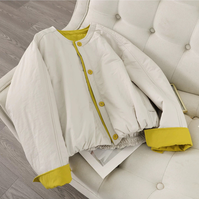 韩系撞色高级感加棉棉服短外套