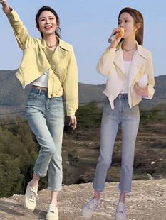 设计感休闲小个子显瘦显高夹克机车服上衣 外套女2026春装 时尚 短款