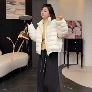 时尚超好看立领排骨白鸭绒羽绒服女装2025冬季爆款洋气保暖短外套