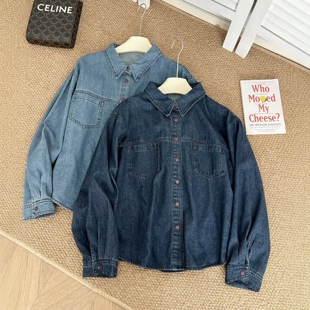 短款时尚高级感牛仔衬衫女装2026春季新款韩系减龄超好看休闲衬衣