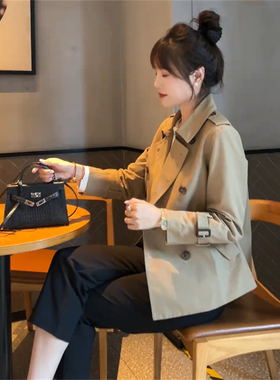 正品高端超好看短款风衣外套女2026春季新款休闲流行高级感上衣