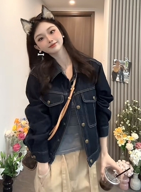 不褪色牛仔短款外套女2025年新款秋季高级感时尚流行宽松夹克上衣
