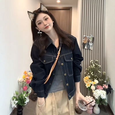 2025春季新款小个子复古牛仔外套