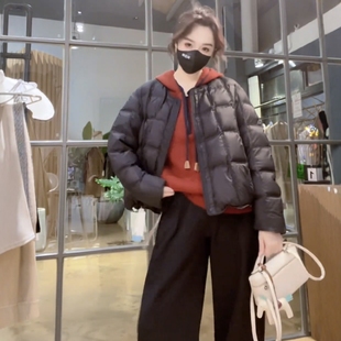 今年流行高级感圆领羽绒服女装冬季韩版时尚洋气白鸭绒保暖外套