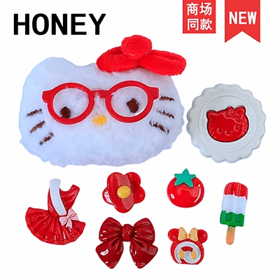 热销同款充棉白狗红色领结系列树脂配件洞洞鞋鞋扣diy鞋花装饰扣