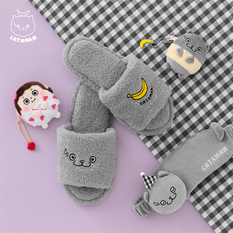 CATXMAN周柏豪毛绒居家毛毛拖鞋