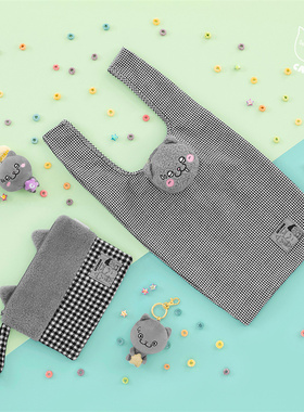 CATXMAN 周柏豪 CHECKED TOTE 猫星侠 可收纳便携式 环保袋手提袋