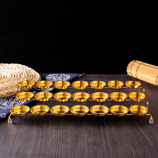 梯形21盏酥油灯座灯架蜡台寺庙供奉七星盏莲花佛供灯架长明蜡烛台