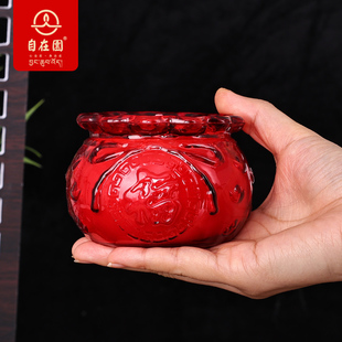 自在园钱袋子酥油灯36小时聚福袋酥油灯代代有福招财聚宝环保无烟