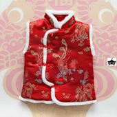 男女童拜年演出2024背心喜庆中国风过年服装 新款 儿童加棉马甲唐装