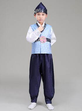 朝鲜服族男童演出服男孩韩服小学生儿童鲜族服装少数民族韩国古装