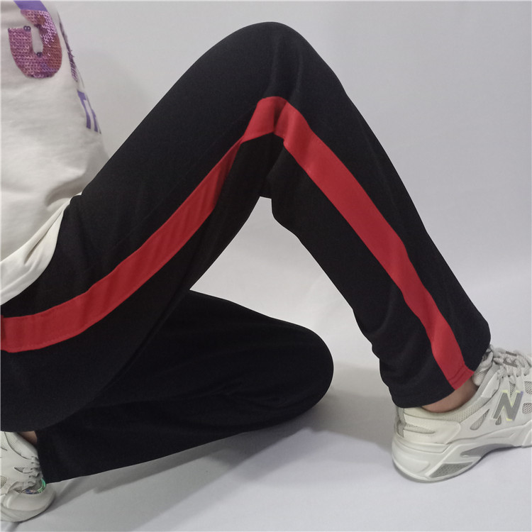 校服直筒宽松运动长裤一道红杠