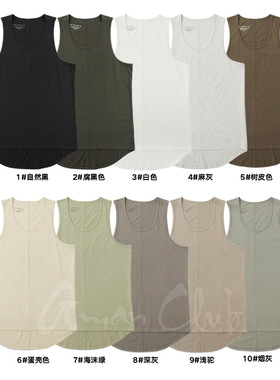 FotiGmanClub FOG层次叠穿前短后长纯色打底背心高街纯棉宽松夏季
