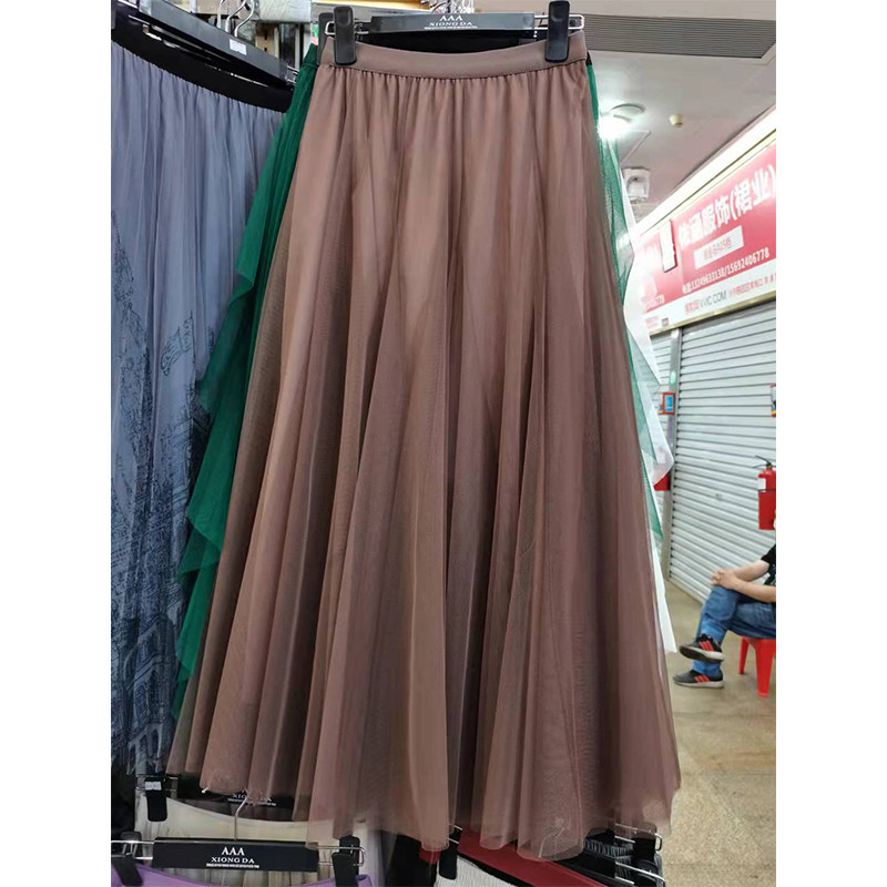 纱裙高端半身长款黑色仙女