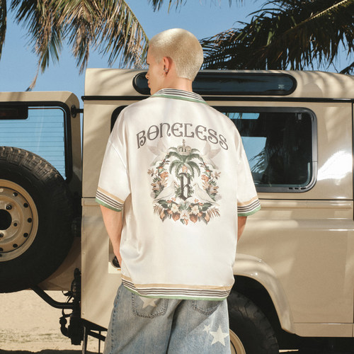 浪人系列哥特棕榈树鸽子条纹衬衫