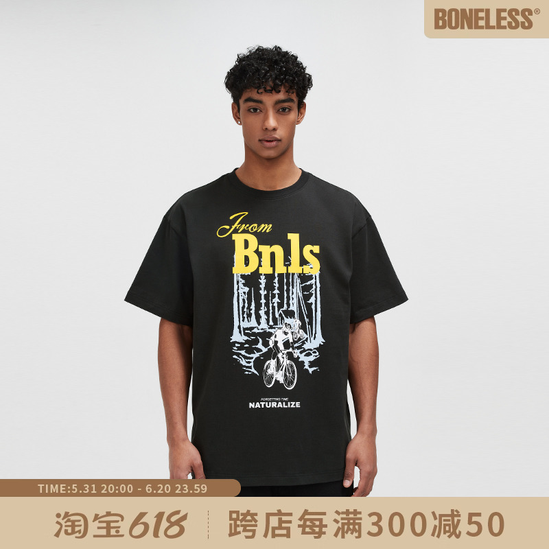 BONELESS大图案LOGO短袖