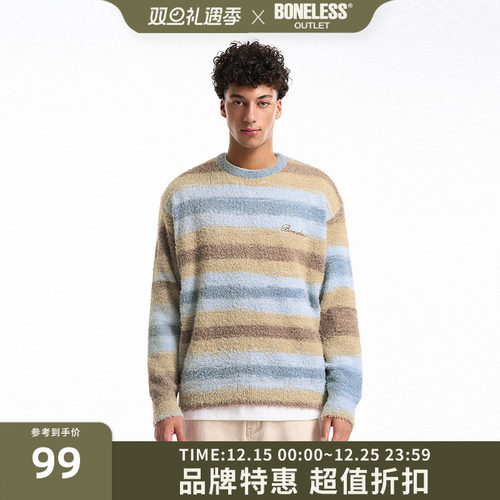 BONELESS渐变泰迪绒套头毛衣