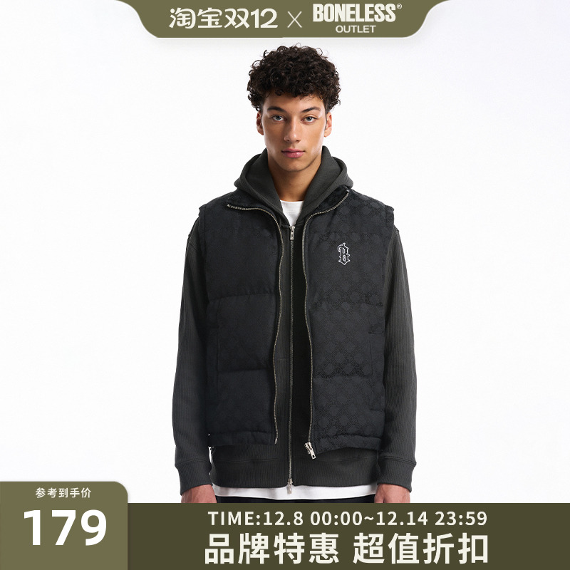 BONELESS哥特B老花棉衣