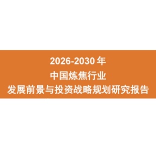 2026-2030年中国炼焦行业发展前景与投资战略规划研究报告