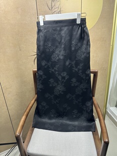 香云纱老料油亮半身裙  裙长86臀围108