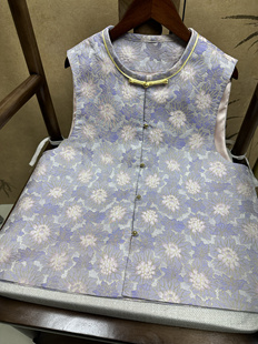 满分桑蚕丝老宋锦曲水凌波马甲胸围102衣长57新中式 国风非遗宋锦