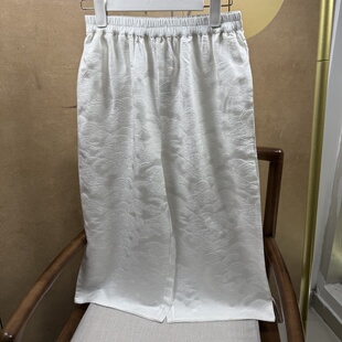 100%桑蚕丝40姆米重缎！八分裤！祥云纹直筒裤休闲裤新中式