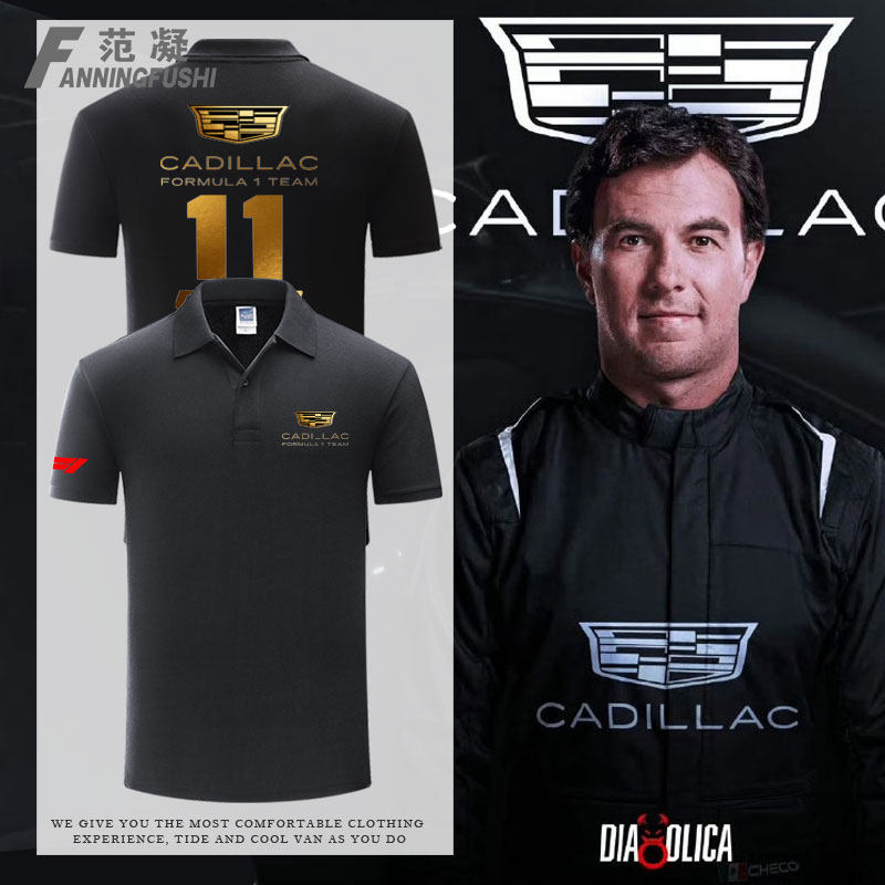 2026赛季凯迪拉克F1赛车队T恤新款队服11号佩雷兹纯棉男POLO短袖
