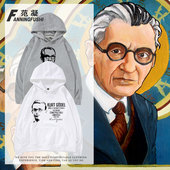 著名数学家Kurt Godel签名库尔特哥德尔毕导加绒连帽秋冬潮牌卫衣