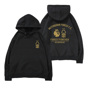 诺丁汉森林队服足球迷服加绒宽松休闲卫衣连帽衫男女套头外套