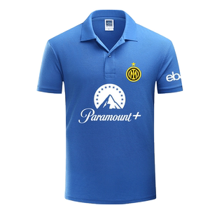 意甲国际米兰23-24主场球衣服t恤卢卡库马丁内斯夏男短袖翻领POLO