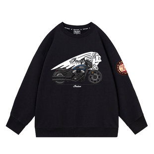 美式摩托车传奇Bobber文化衫定制印第安侦察兵机械部落加绒男卫衣