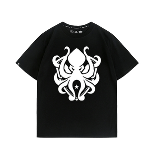 暗区突围游戏周边白狼连队章 黑金国际同款cos短袖T恤纯棉夏季男