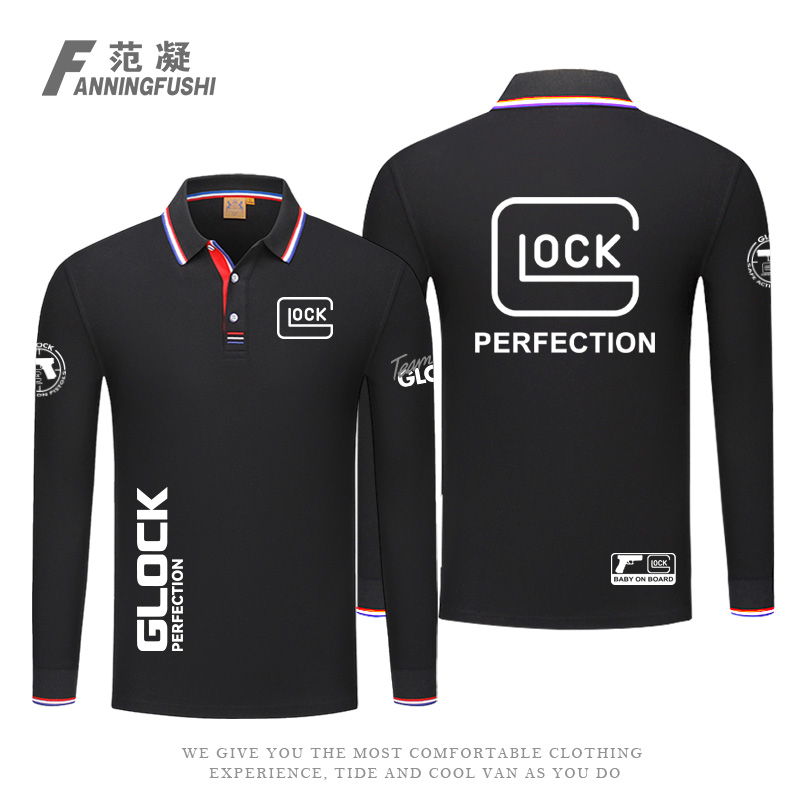 定制格洛克战术射击俱乐部IPSC纪念版Glock狩猎运动商务POLO长袖