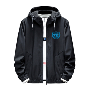 联合国United Nations周边外套衣服维和纪念款男三合一体绒冲锋衣