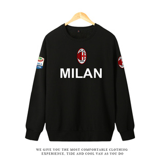 AC米兰Milan意甲队服上衣足球运动训练球衣上衣圆领套头卫衣