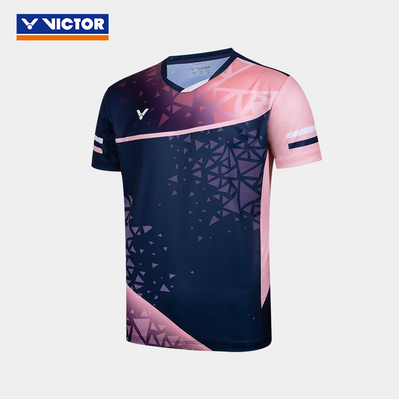 VICTOR/威克多羽毛球服比赛系列中性款针织运动短袖T恤 T-50018