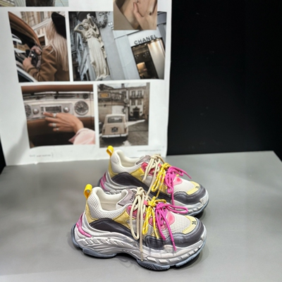 ido撞色网面透气轻底老爹鞋女