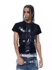 Fourth3Ex Light Sublimation Cross Print Crew Neck Short Sleeve Men's 2026 Summer Black Regular Shoulder T-Shirt for Men and Women