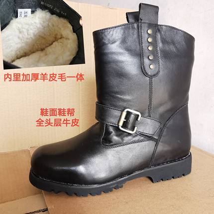 特价清仓5302库存毛皮靴冬季加厚羊毛防寒靴男式东北保暖棉靴子