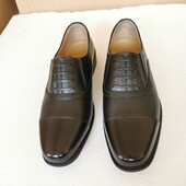 皮鞋 皮凉鞋 网眼三接头皮鞋 透气头层牛皮商务正装 男式 天鸣库存夏季